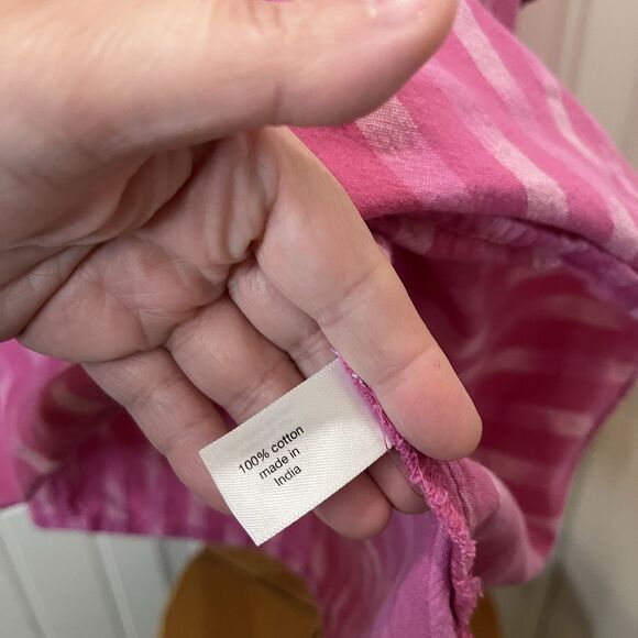 Lane Bryant Pink Striped Half Sleeve Elastic Cuff V Neck Popover Top Women Sz 20 - Picture 5 of 9
